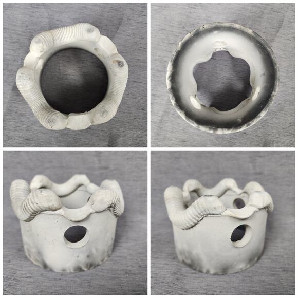 Vintage John Natale Raku Pottery Vase with Stand Riser Gray Rust Abstract Rustic - Picture 10 of 11